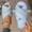 Sky Blue, variant on Abomasnow Women's Fuzzy Open Toe Slippers Comfy Cross Band Memory Foam Bedroom House Shoes Indoor Outdoor Slides Slippers