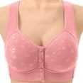 thumbnail image 2 of Lixiuxyad Women's Soft Lace Front Closure Bralette Comfortable Wireless Bra Supportive Seamless Underwear For Everyday Wear,Bras for Women Pink 40, 2 of 4