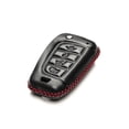 thumbnail image 3 of Vitodeco Genuine Leather Flip Key Fob Case Cover Compatible with Hyundai Accent, Kona, Santa Fe, Tucson, Venue, Sonata, Veloster 2018-2025 (4-Button, Black/Red), 3 of 6