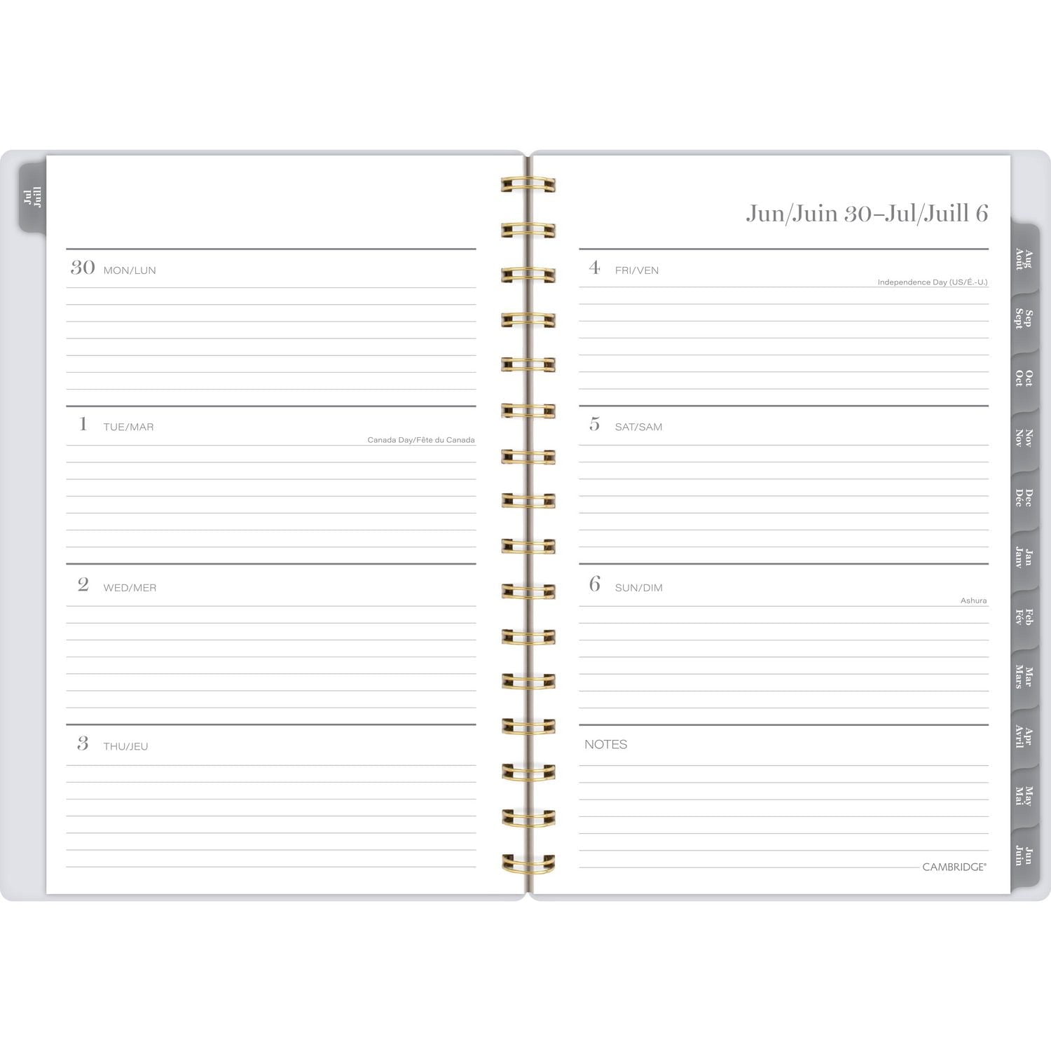 2025-2026 Cambridge® ColourBar Teal Small Weekly Academic Year Planner