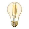 thumbnail image 2 of GE Lighting 42162 Amber Glass Light Bulb Dimmable LED Vintage Style A19 6 (60-Watt Replacement), 560-Lumen Medium Base, 2-Pack, Warm Candle, 2 of 4