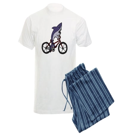 CafePress - Funny Shark Riding Bicycle - Men s Light Pajamas price history on PriceWatchPro
