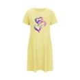 thumbnail image 5 of Wancir Women's Soft Love Heart Print Lounge Dress, Plus Size Short Round Neck Nightdress, 5 of 5