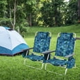thumbnail image 2 of Costway Lot de 4 Chaises de Plage Pliantes Type Sac à Dos, Chaises Inclinables d'Extérieur à 5 Positions avec Oreiller, Bleu Foncé, 2 of 10