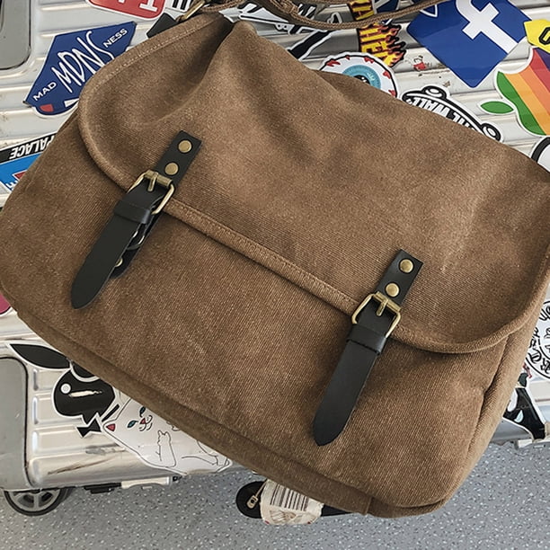 Bolsa de Mensajero Likrtyny de Lona Color Sólido Gran Capacidad Para Regalo