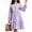 Purple, variant on Cuteduck Women Plus Size Fall Casual Long Sleeve Dress Round Neck Tiered Knitted Flared Sleeve Midi Ruffle Dress 1X-5X