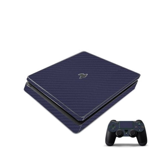Playstation PS4 Slim Blue Carbon Fiber Console Skin