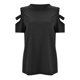 thumbnail image 5 of Gibobby Casual Playera de Manga Corta para Mujer Camiseta manga corta con cuello redondo y hombros descubiertos para mujer para uso informal(Negro,XL), 5 of 5
