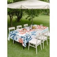 thumbnail image 5 of 52x70 Inch Outdoor Tablecloth with Umbrella Hole Zipper Rectangle Orange Blue Coral Rectangular Tablecloths Outside Waterproof Green Gradient Coastal Ocean Color Patio Table Cover for Picnic Party, 5 of 8
