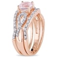 thumbnail image 3 of Everly Women's Morganite 10k Rose Gold Bridal Set, 3 of 7