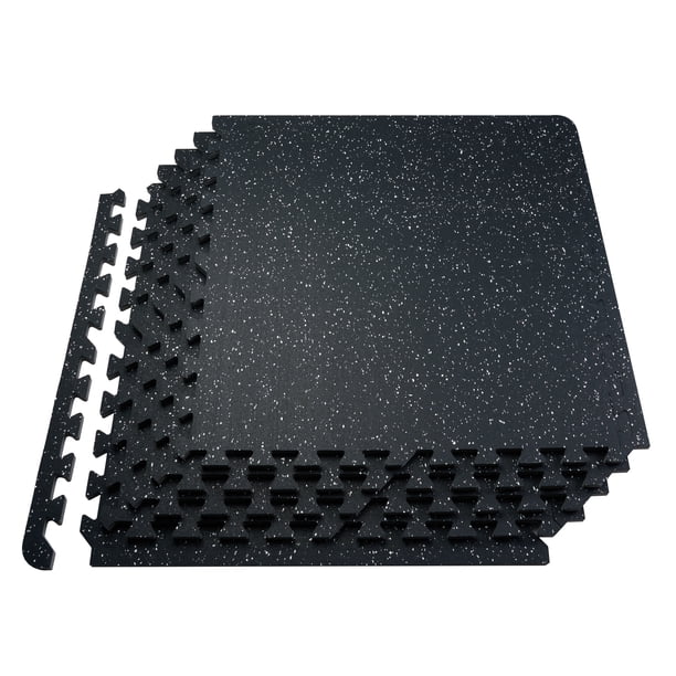 VEVOR - Juego de 6 alfombrillas para gimnasio de 0,56" de grosor, 24" x 24" de espuma EVA y parte superior de goma entrelazadas para entrenamiento con una cobertura de 24 pies cuadrados