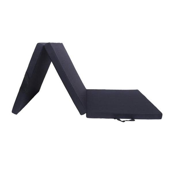 Estera de Ejercicio Plegable de Tres Pliegues Almohadilla de Protección Del Piso Gimnasio Estera de Plegable para Entrenamiento de Es Cuero PU negro