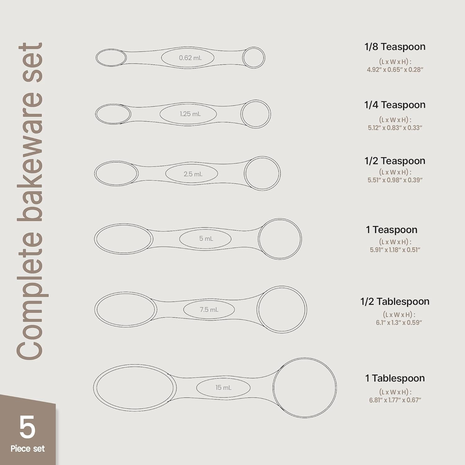 Premium Measuring Spoons Set - Magnetic, Dual-Sided, & Dishwasher Safe - Accurate and Durable for Cooking and Baking - 6 Convenient Sizes - U.S. and Metric Measurements