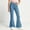 Blue, variant on OGLCCG Girls Flare Pants School Uniform Pants for Girls Kids Twill Bell Bottoms with Pockets,Back To School,Size 9,Brown
