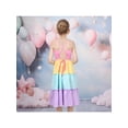thumbnail image 5 of Sunny Fashion Girls Dress Rainbow Colorful Tiered Ruffle Backless Casual Holiday Cotton 4 Years, 5 of 6