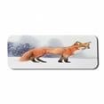 thumbnail image 1 of Fox Computer Mouse Pad, Animal Side View Painting on Winter Snowing Backdrop, Rectangle Non-Slip Rubber Mousepad Large, 31" x 12" Gaming Size, Indigo Burnt Orange, by Ambesonne, 1 of 2