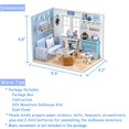 thumbnail image 3 of TuKIIE DIY Miniature Dollhouse Kit with Furniture, 1:24 Scale Creative Room Mini Wooden Doll House Accessories Plus Dust Proof for Kids Teens Adults(Beach Cottage), 3 of 5