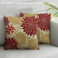 thumbnail image 3 of ONETECH  Burgundy Red Brown Pillow Covers Dahlia Floral Decorative Outdoor Throw Pillow Covers Geometric Flower Modern Style Cushion Pillow Covers for Sofa Couch Outdoor Decor, 3 of 5
