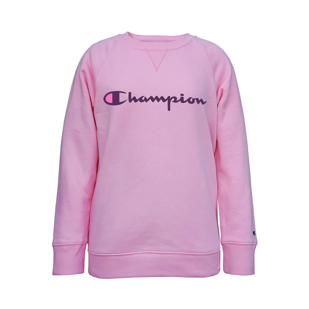 Champion Champion Girls Classic Logo Fleece Crew Sweatshirt, Sizes 7