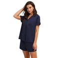 thumbnail image 5 of Xmarks Womens Summer Pajamas Set PJs Set Button Down Sleepwear Soft Two-piece Long Short Sleeve Shirt Loungewear Pajamas S-2XL, 5 of 9