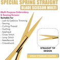 thumbnail image 3 of Cross Edge Spring Scissors 5 Inch straight Stainless Steel Precision Eyebrow & Eyelash Shaping & Trimming Scissor, Snips Squeeze, Embroidery, Knitting Micro Tip Craft Scissors (Gold), 3 of 9