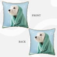 thumbnail image 3 of Kll Dog Wrapped In Towel Decorative Throw Pillow Covers Velvet Soft For Couch Sofa Bedroom Living Room Outdoor -18"X18", 3 of 8