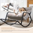 thumbnail image 6 of RADIATA Rocking Lounge Chair with Footrest & Cushion – Indoor Recliner, Comfortable Rocker Chair for Relaxation, Reading,400 lbs Capacity, Light Grey, 6 of 13