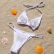 thumbnail image 2 of Conjunto de bikini de tejido naranja para mujer, traje de baño Sexy con Tanga de realce, Micro bañador Vintage para playa, blanco y negro, 2024, 2 of 5