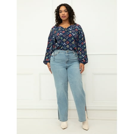 Eloquii Elements Women's Printed Blouse
