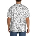 thumbnail image 3 of Gukieu Black White Music Print Men's Short-sleeved Shirts, Button-down Pocket Shirts, T-shirts, Beach Vacation Travel Summer Clothing-Medium, 3 of 5