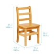 thumbnail image 2 of ECR4Kids Three Rung Ladderback Chair, 14in Seat Height, Kids Furniture, Honey, 2-Pack, 2 of 9