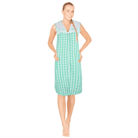 Womens Dusters For Women Snap Front Housecoat Lounger Duster House Dress Sleeveless Nightgowns Pajamas Robe