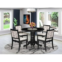 East West Furniture Shelton 5-Piece Dining Set in Black Finish