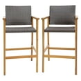 thumbnail image 1 of Gymax Patio Rattan Bar Stool Set of 2 Outdoor PE Wicker Bar Chairs w/ Armrests & Sturdy Footrests, 1 of 9
