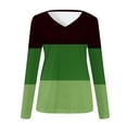 thumbnail image 4 of Womens Long Sleeve V Neck Shirts 2026 Trendy Color Block Loose Fit Tunic Blouses Lightweight Casual Dressy Blouse, 4 of 5