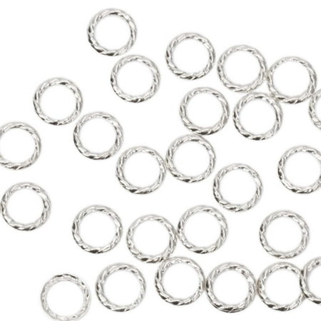 BMC Cute 100pc Silver Metal Alloy Twisted Cut-Out Ring Frame Nail Polish Art Fashion Accessory Stud