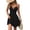 Black, variant on Womens V Neck Spaghetti Strap Dress Ruched High Waist Flowy A Line Dress Suit for Casual, Vacation & Beach White M