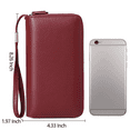 thumbnail image 3 of Sendefn RFID Blocking Leather Zip Wallet for Women Credit Card Cluch Holder Phone Wristlet Wallet, 3 of 7