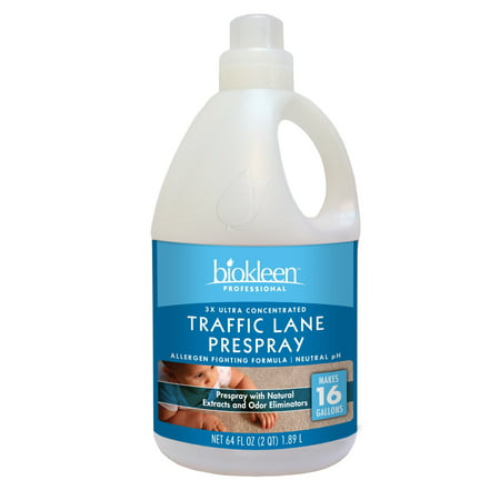 Biokleen 00107 Professional Prespray Traffic Lane Cleaner, Carpet Cleaner, Upholstery, Tile & Grout Cleaner, Best Used with Truck-Mounted or Portable Hot-Water Sprayer, Super Concentrated, 64 Ounces (Best Chrome Cleaner For Trucks)