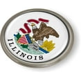 thumbnail image 4 of Illinois State Flag 3D Domed Car Emblem Badge Sticker - Semi-Flexible Aluminum Bezel, 4 of 5