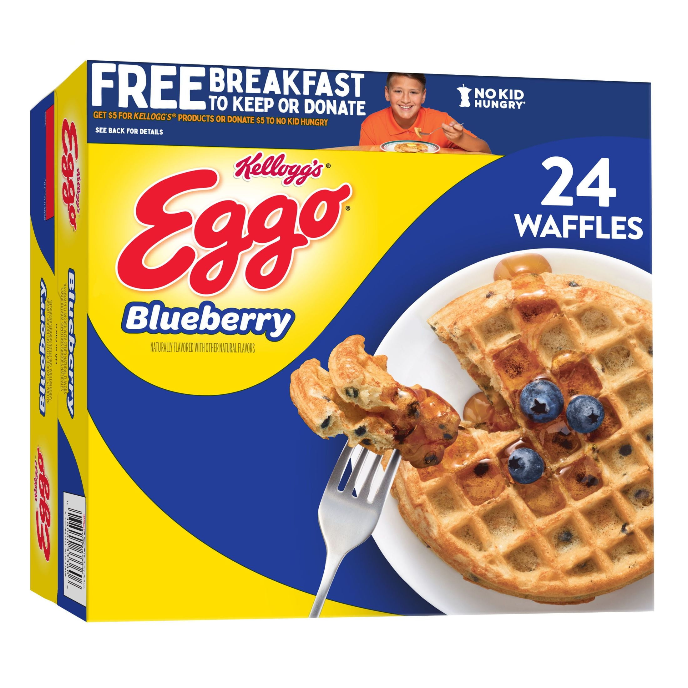 Eggo Blueberry Frozen Waffles, 29.6 oz, 24 Count (Frozen)
