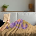 thumbnail image 3 of Aster Soft Flannel Fleece Throw Blanket, Bouquet of Flowers Fall Blossom on Brown Shaded Background, Cozy Plush for Indoor and Outdoor Use, 50" x 70", Blue Violet Pale Brown, by Ambesonne, 3 of 5