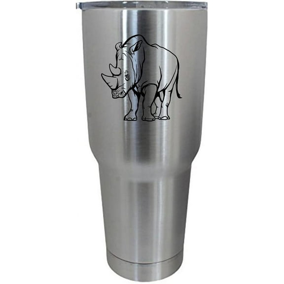 Rhinoceros Body Zoo Animal Themed Etched 30oz Stainless Steel Tumbler