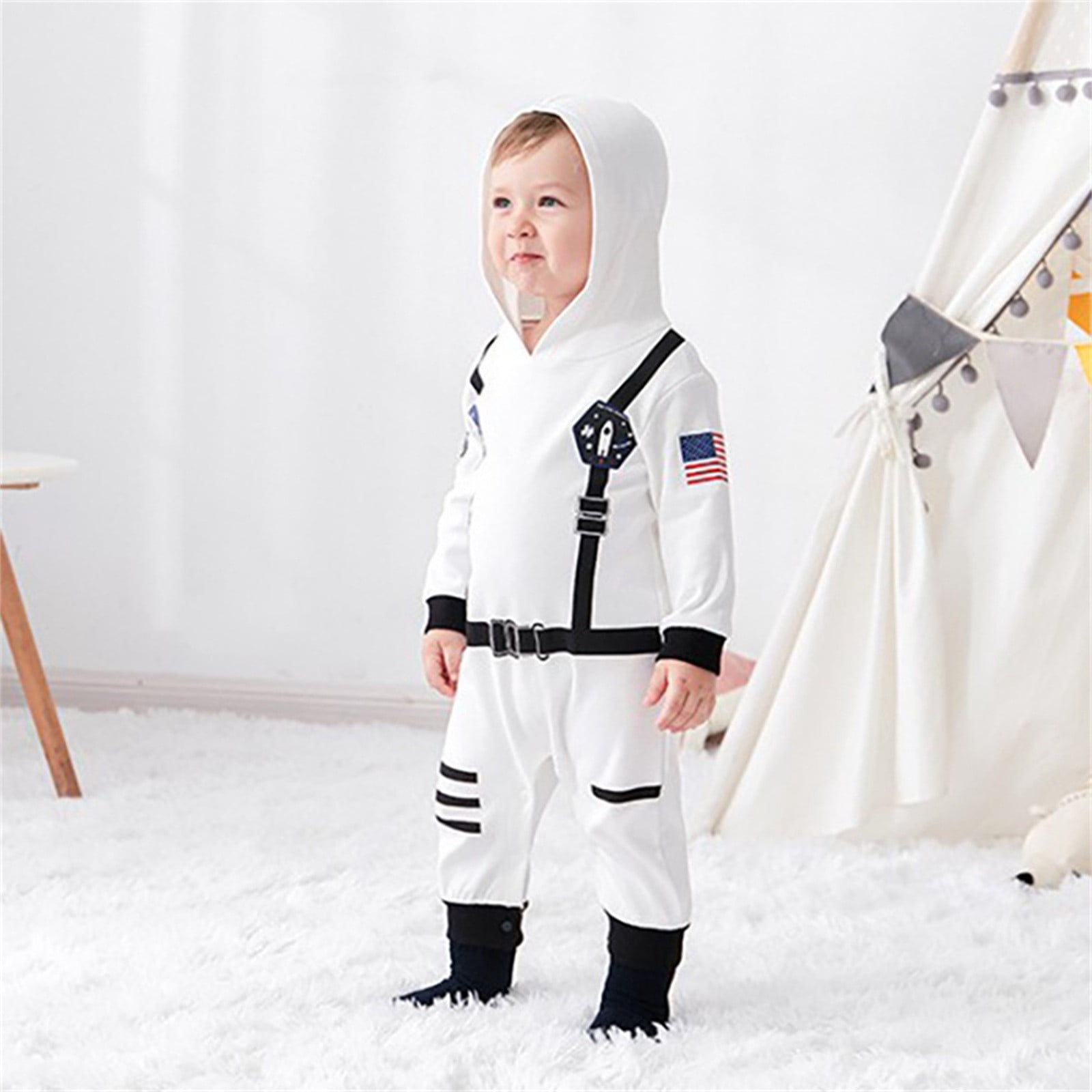 TOOYOU Boys Girls Romper Cute Astronaut Jumpsuit Short Sleeve Pullover Bodysuits Toddler Kids Soft And Comfortable Onesie Size 3-6 Months