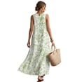 thumbnail image 2 of Xixirimido Toile de Jouy Green Print Women Maxi Dresses Casual Summer Dresses Tank Long Flowy Sleeveless Sundresses with Pockets Beach Vacation Outfits, Parrot Butterfly Leopard, XX-Large, 2 of 7