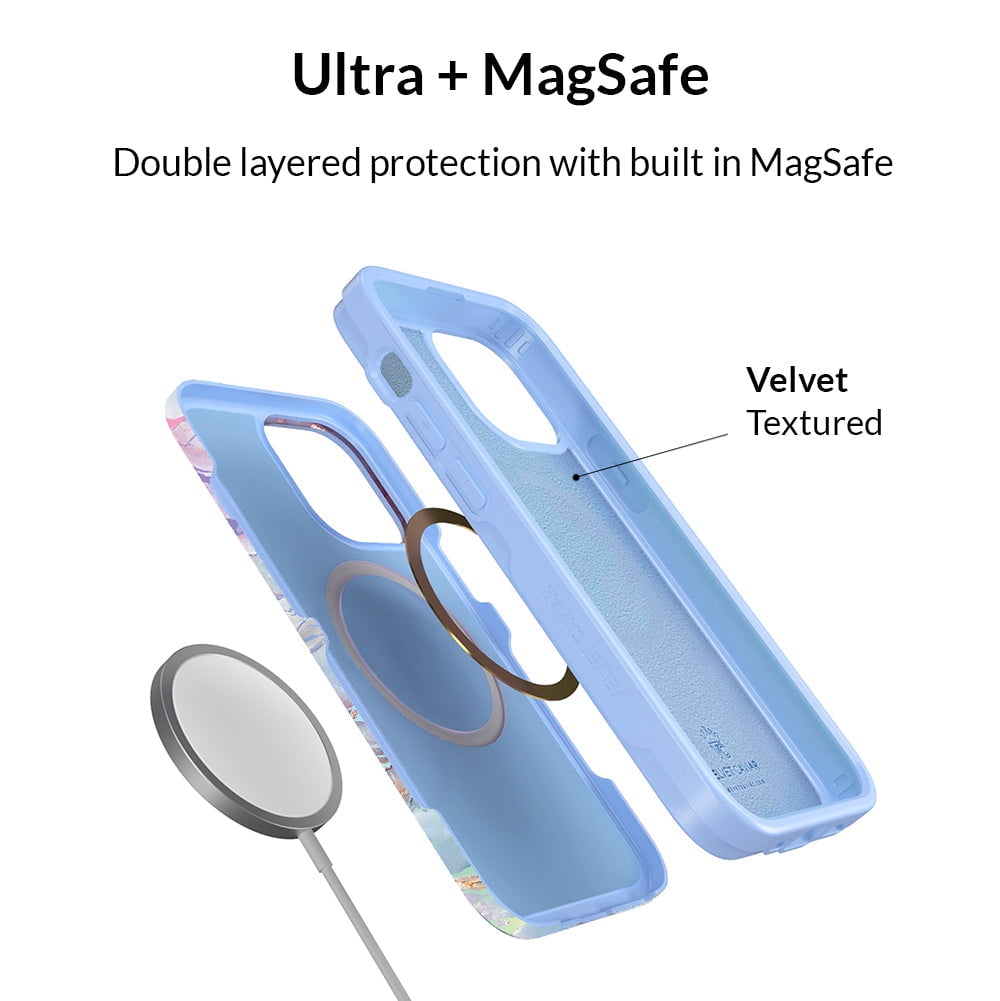 Velvet Caviar iPhone 14 Pro Case MagSafe Compatible - Cute Protective Phone Cases for Women - Iridescent Holographic Pink Blue Marble