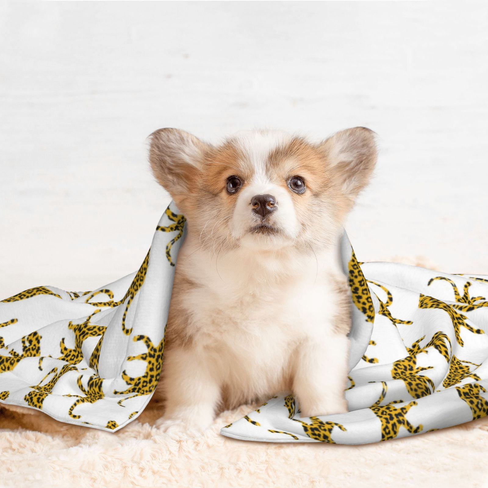 Naloa Leopard Print Dog Blanket, 3 Sizes Cat Blanket for Indoor Cats Large Medium Small Dog Gifts-Small