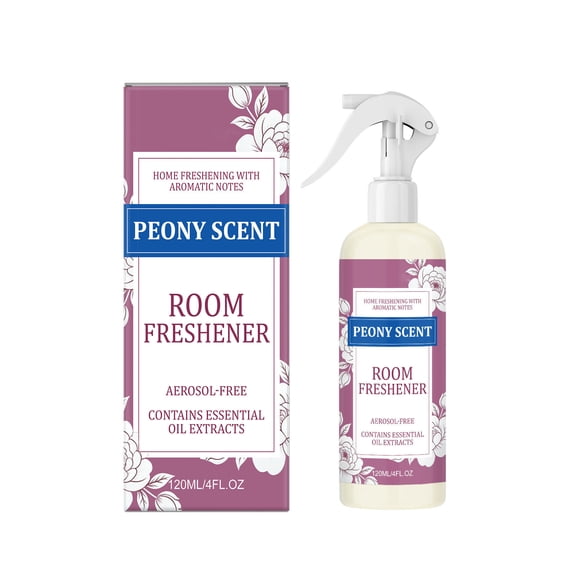 Natural Air Freshener Spray for Home, 120ml Odor Eliminator for Kitchen, Bathroom, Pet, and Office, Long Lasting Scent with Peony Oil, Air Purifier & Freshener