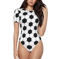 thumbnail image 2 of Picia Soccer Ball Womens One Piece Swimsuits Modest Tummy Control Bathing Suits Lace Up Slimming Swim Suit-XX-Large, 2 of 9