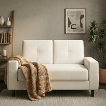 Loveseat Sofa - Comfortable Modern Design Couch for Small Spaces, Easy Assembly and Noise-Free, Beige
